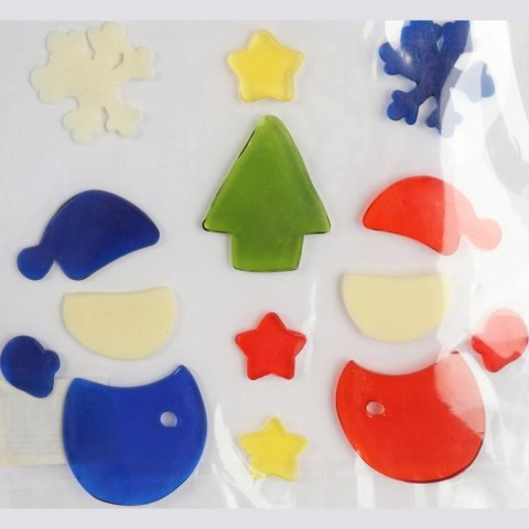 Żelowe Naklejki Świąteczne z Mikołajem na Okno - Samoprzylepne, Bezpieczne Dla Dzieci, Wielkość 20cm