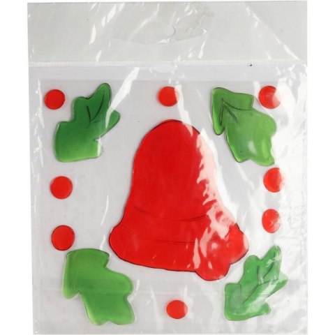 Żelowe Naklejki na Okno z Motywem Dzwonka - Świąteczne Dekoracje Samoprzylepne 20 cm