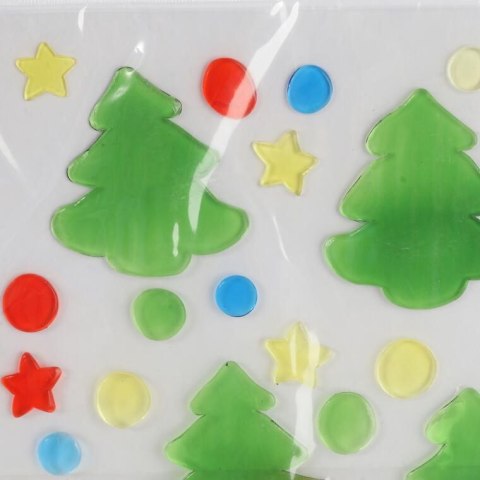 Żelowe Naklejki na Okno z Wzorem Choinek 20 cm - Bezpieczne i Wysokiej Jakości Świąteczne Dekoracje Samoprzylepne