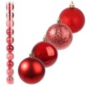 Zestaw 10 Czerwonych Plastikowych Bombek Świątecznych 6 cm w Tubie