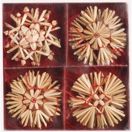 Zestaw 16 Ręcznie Wykonanych Słomianych Zawieszek Świątecznych 6 cm