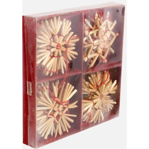 Zestaw 16 Ręcznie Wykonanych Słomianych Zawieszek Świątecznych 6 cm