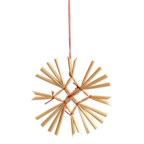 Zestaw 16 Ręcznie Wykonanych Słomianych Zawieszek Świątecznych 6 cm