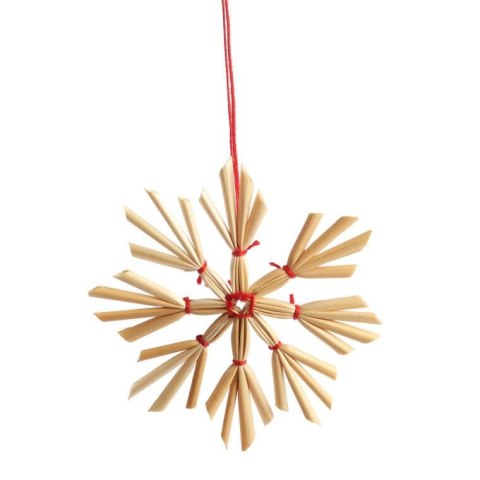 Zestaw 16 Ręcznie Wykonanych Słomianych Zawieszek Świątecznych 6 cm