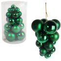 Zestaw 21 Bombek na Kiści - Plastikowe Ozdoby Świąteczne 28 cm - Kolor Zielony