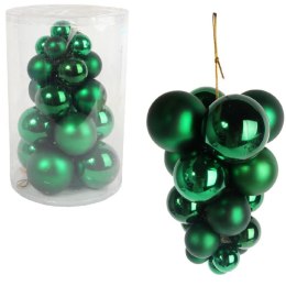 Zestaw 21 Bombek na Kiści - Plastikowe Ozdoby Świąteczne 28 cm - Kolor Zielony