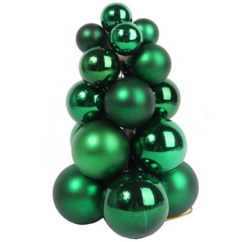 Zestaw 21 Bombek na Kiści - Plastikowe Ozdoby Świąteczne 28 cm - Kolor Zielony