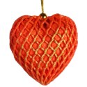 Zestaw 3 Pomarańczowych Zawieszek Świątecznych w Kształcie Serc
