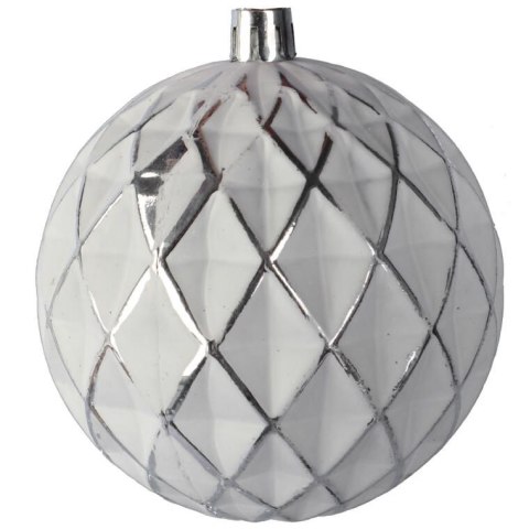 Zestaw 3 bombek plastikowych z dekorem 8 cm białe