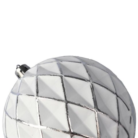 Zestaw 3 bombek plastikowych z dekorem 8 cm białe