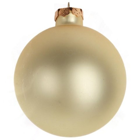 Zestaw 6 szklanych bombek dekorowanych 10 cm SZAMPAN