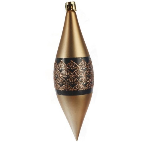 Zestaw 9 Plastikowych Bombek w Kształcie Sopli z Brokatowym Dekorem, 15 cm