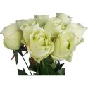 Zielony bukiet 9 sztucznych róż wysokości 45 cm o wysokiej jakości