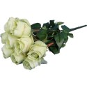 Zielony bukiet 9 sztucznych róż wysokości 45 cm o wysokiej jakości