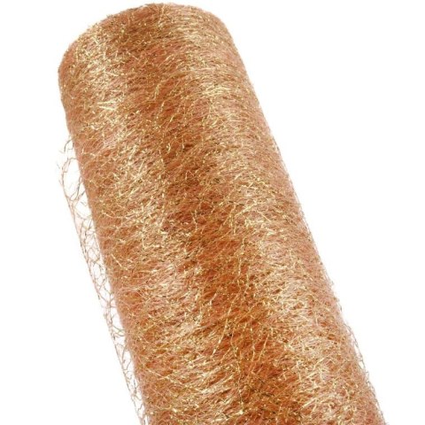 Złota Organza Brokatowa 50cm x 10m na Dekoracje i Kompozycje Kwiatowe