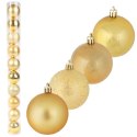 Złote Bombki Bożonarodzeniowe Plastikowe 6 cm - Zestaw 10 sztuk
