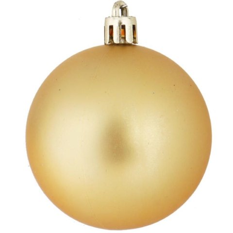 Złote Bombki Bożonarodzeniowe Plastikowe 6 cm - Zestaw 10 sztuk