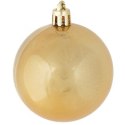 Złote Bombki Bożonarodzeniowe Plastikowe 6 cm - Zestaw 10 sztuk