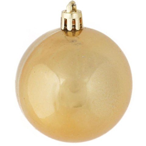 Złote Bombki Bożonarodzeniowe Plastikowe 6 cm - Zestaw 10 sztuk