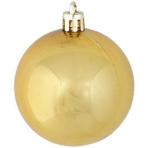 Złote Bombki Bożonarodzeniowe Plastikowe 6 cm - Zestaw 10 sztuk