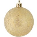 Złote, Plastikowe Bombki na Choinkę, 8 Szczegółowo Wykonanych Sztuk, 6 CM.