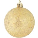 Złote, Plastikowe Bombki na Choinkę, 8 Szczegółowo Wykonanych Sztuk, 6 CM.