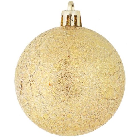 Złote, Plastikowe Bombki na Choinkę, 8 Szczegółowo Wykonanych Sztuk, 6 CM.