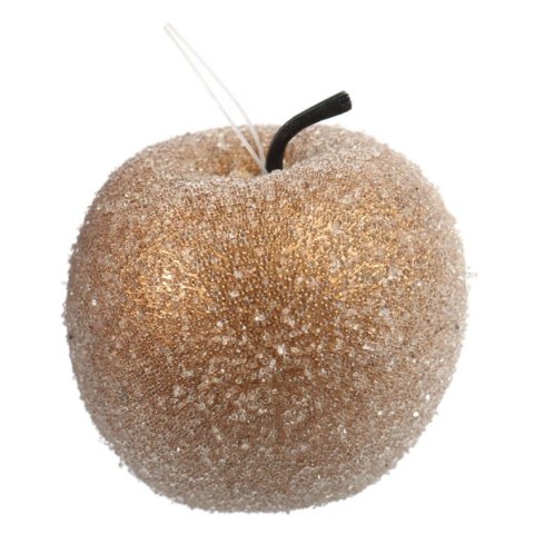 Złote Plastikowe Bombki w Kształcie Jabłek 7 cm - Zestaw 4 szt.