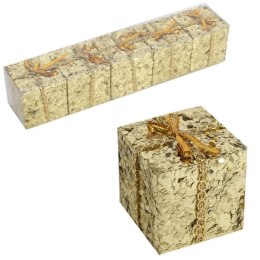 Złote Zawieszki w Kształcie Prezentów - Komplet 5 sztuk do Dekoracji Świątecznych