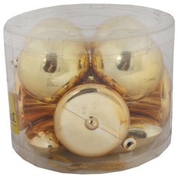 Złoty Zestaw 12 Bombek Plastikowych o Różnych Kształtach: Bombka, Dzwonek, Serce