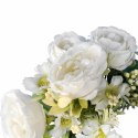 BUKIET 7 KWIATOW Z ROŻAMI I DODATKAMI KOLOR BIAŁY