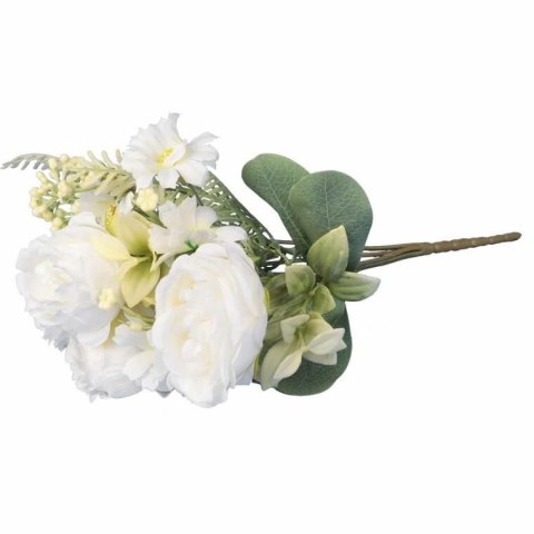 BUKIET 7 KWIATOW Z ROŻAMI I DODATKAMI KOLOR BIAŁY