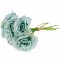 BUKIET 7 RÓŻ 37 CM KOLOR TURKUSOWY