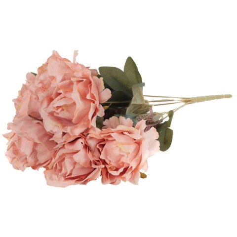 BUKIET 7 ROZWINIĘTYCH RÓŻ Z DODATKAMI 45 CM KOLOR JASNO ŁOSOSIOWY