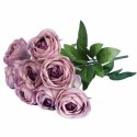 BUKIET 9 RÓŻ 42 CM KOLOR JASNY FIOLET