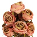 BUKIET 9 RÓŻ Z DODATKAMI 40 CM KOLOR ŁOSOSIOWY