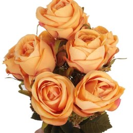 BUKIET 9 RÓŻ Z DODATKAMI 40 CM KOLOR POMARAŃCZOWY