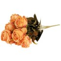 BUKIET 9 RÓŻ Z DODATKAMI 40 CM KOLOR POMARAŃCZOWY