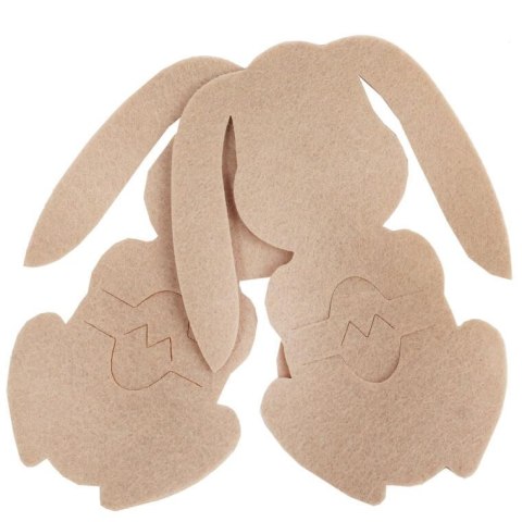 Etui na sztućce z filcu 2 szt- Zajączek Wielkanocny brązowy