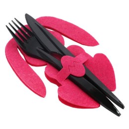 Etui na sztućce z filcu 2 szt- Zajączek Wielkanocny różowy