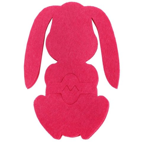 Etui na sztućce z filcu 2 szt- Zajączek Wielkanocny różowy