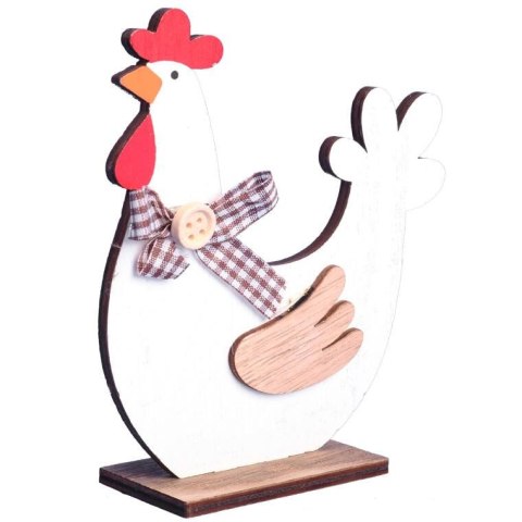 FIGURKA dekoracyjna 13 cm ozdoba KURA drewno