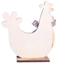 FIGURKA dekoracyjna 13 cm ozdoba KURA drewno