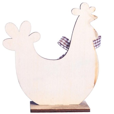 FIGURKA dekoracyjna 13 cm ozdoba KURA drewno