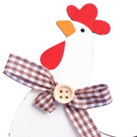 FIGURKA dekoracyjna 13 cm ozdoba KURA drewno