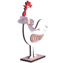 FIGURKA dekoracyjna 16.5 cm ozdoba KOGUT drewno