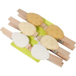 JAJKA KLAMERKI DREWNIANE 6SZT 5CM WIELKANOC WIOSNA