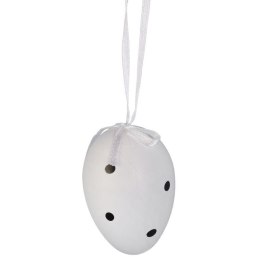 Jajka plastikowe zawieszki zestaw 6 sztuk 6 cm biało czarne