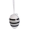 Jajka plastikowe zawieszki zestaw 6 sztuk 6 cm biało czarne
