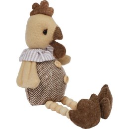 KURA PLUSZOWA FIGURKA SIEDZĄCA BRĄZOWA